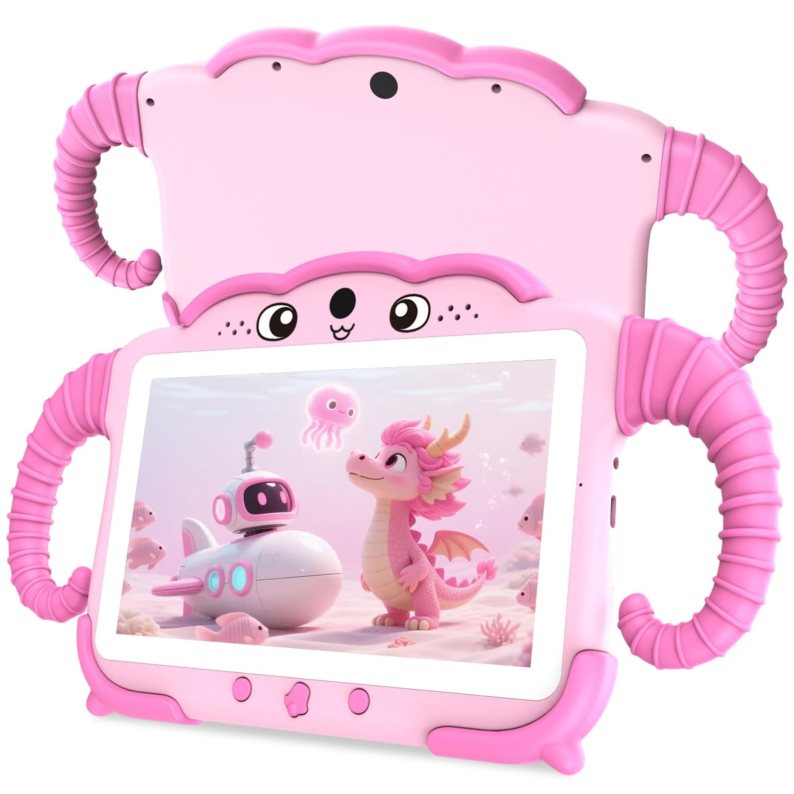 7 Inch Kids Tablet for Toddlers, Children’s Tablet for Kids with Quad Core 32G ROM 128GB Extendable Parental Control, WiFi, Bluetooth, Dual Camera with Silicone Case (Pink)-image-26