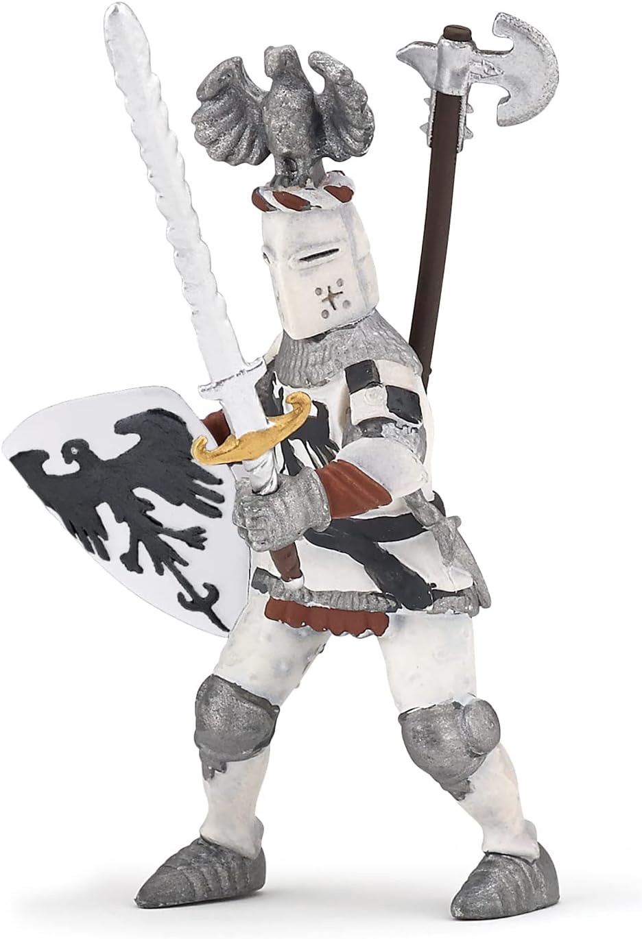 Realistic White Knight with Crest Figure - Ages 3+ - Fantasy & Medieval Collection - Creative Play Legendary Chivalry - Gift Idea Toy for Girls and Boys