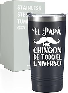 Onebttl Regalo Para Papa, Stainless Steel Tumbler with Lid 20 oz, Regalos Para Papa Dia Del Padre, Mexican Dad Gifts for Christmas, Fathers Day - El