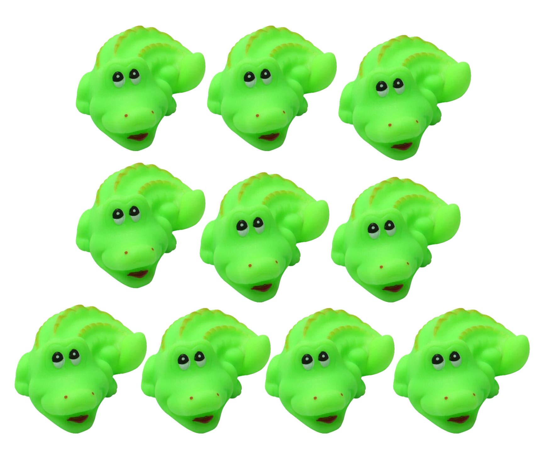 VISKEY 10PCS Mini Rubber Crocodiles for Baby Bath Toy Shower Squeaky Animals Birthday Party Favors Gift