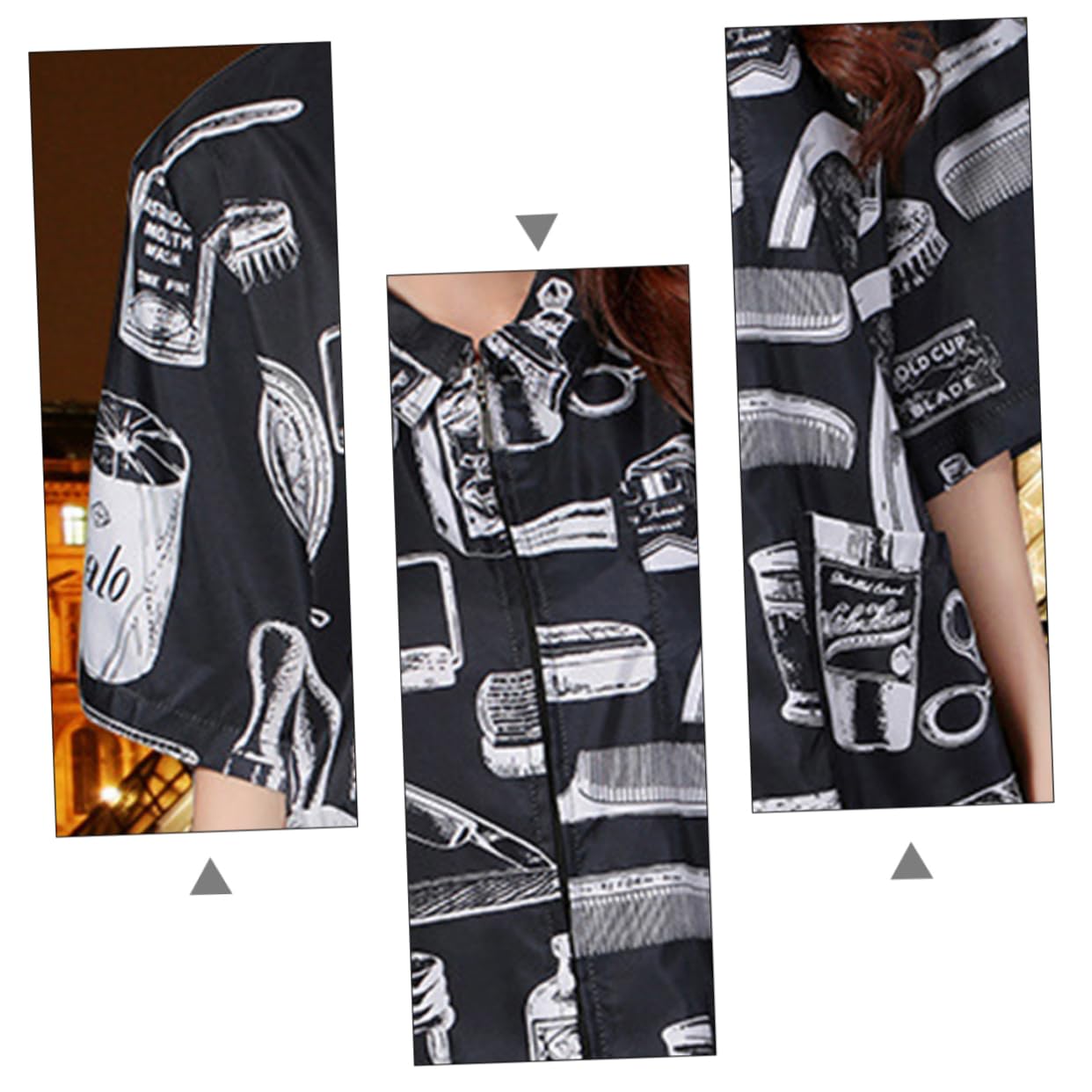 OUNONA Friseuruniform Bequeme Arbeitskleidung für Friseure Kurzärmlig aus Atmungsaktiver Faser mit Reißverschluss und Taschen Schwarz Xl für Heim Coloristen