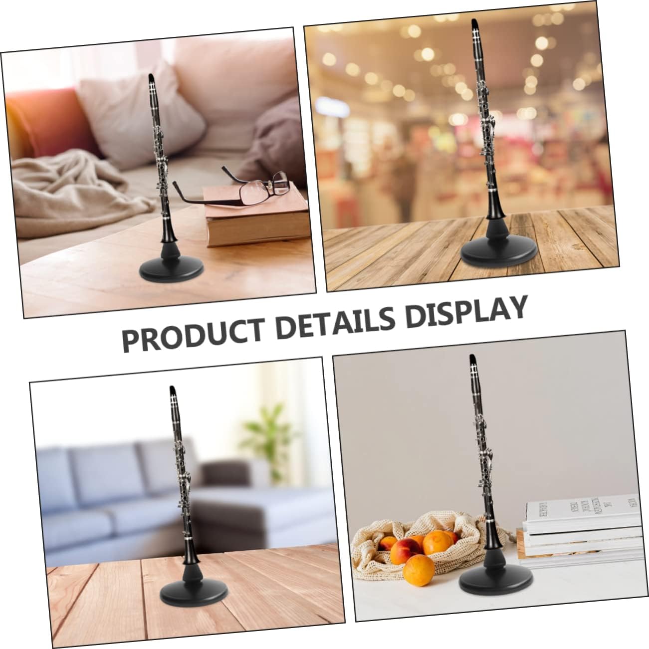 Abaodam Durable Flute and Clarinet Stand Portable Instrument Accessory with Stable Base Smooth Edges and Space Saving Design for Woodwind Display and Storage