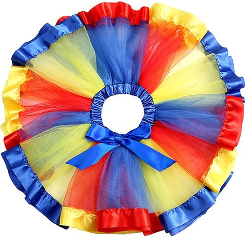 Miniatura 2 de YULUOSHA Falda tutú de unicornio con capa arcoíris para niñas, diadema e insignia de unicornio para fiesta de cumpleaños, Arco iris