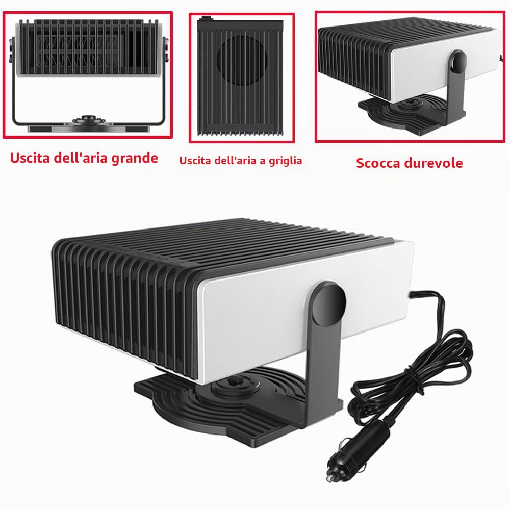 Riscaldatore Per Auto 2 In 1 12V 120W, Ventola Di Riscaldamento E Raffreddamento Rapida Portatile E Girevole Con Presa Accendisigari 87955377 Riscaldatore Per Auto 2 In 1 12V 120W, Ventola Di Riscaldamento E Raffreddamento Rapida Portatile E Girevole Con Presa Accendisigari 87955377