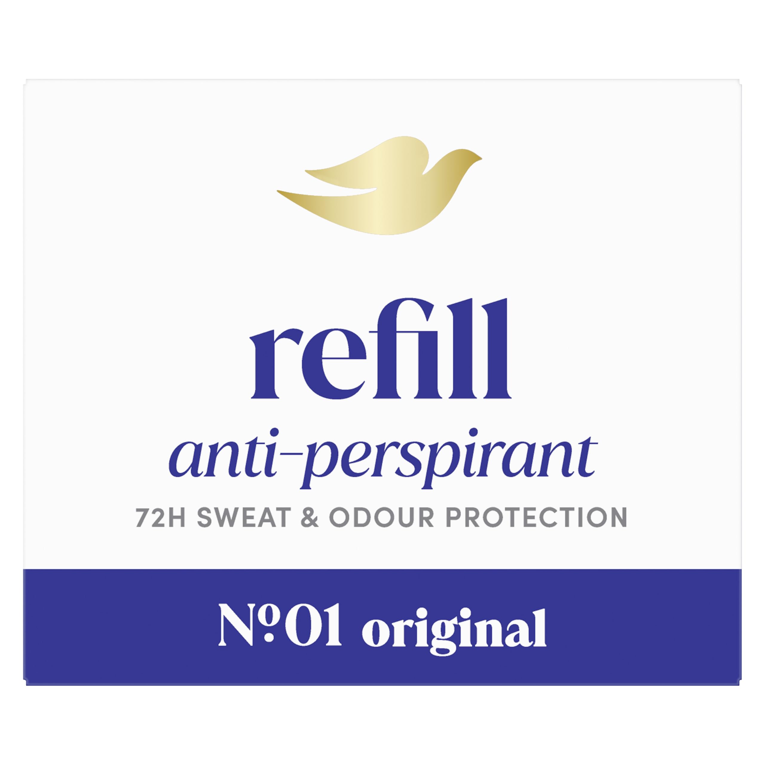 Dove No. 1 Original Anti-Perspirant Refill women's antiperspirant stick styled to last with 72h odour protection, with Dove's signature care, dermatologically tested 35 ml