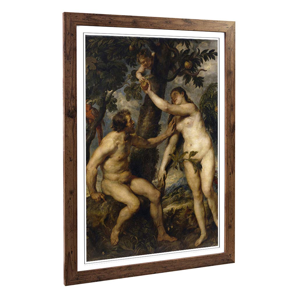 Big Box Art Framed Print of Peter Paul Rubens The Fall of Man Design | Wall Art Picture | Home Decor for Kitchen, Living Room, Bedroom, Hallway, Walnut, A2 / 24.5x18 Inch / 62x45cm