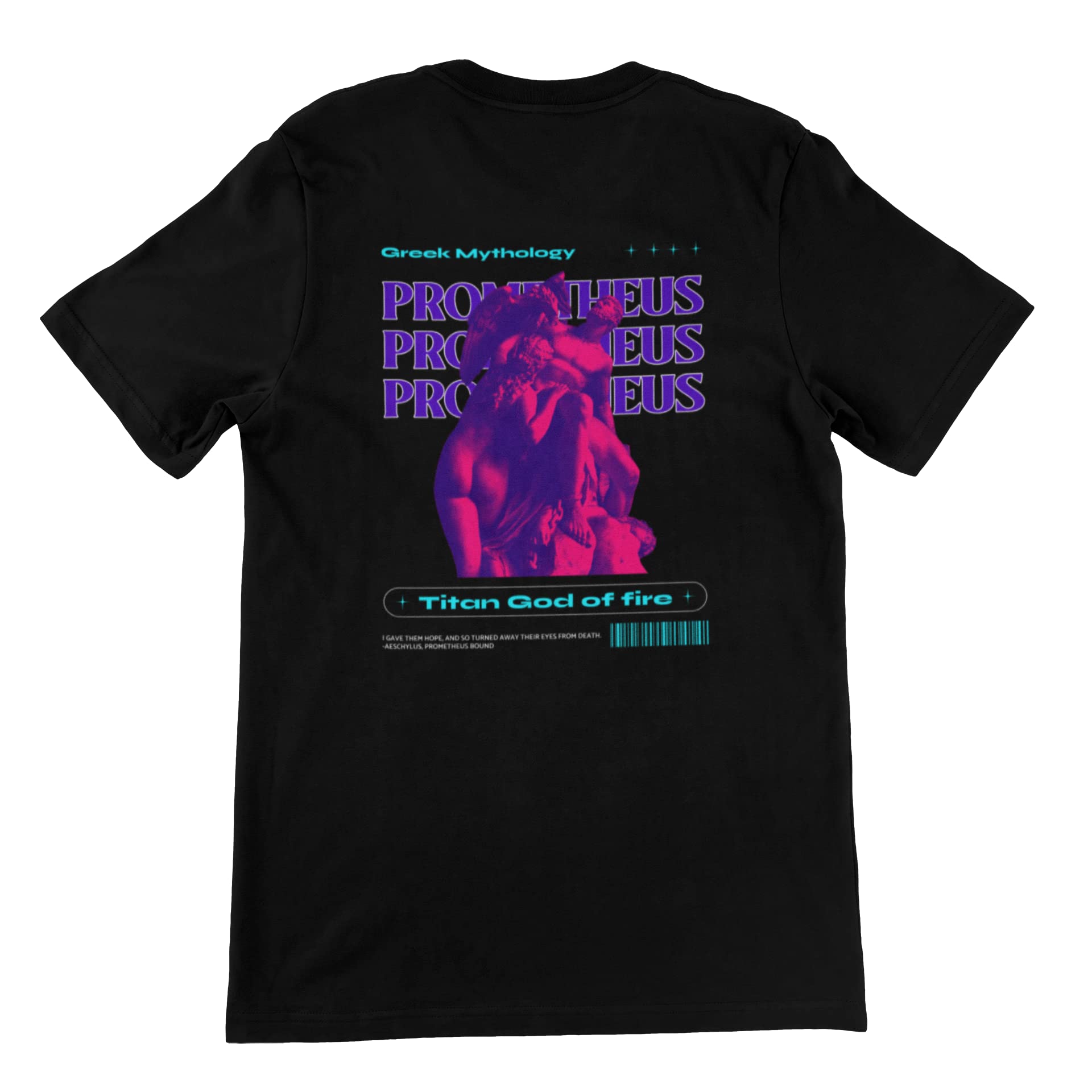 dr faustgreek mythology prometheus printed unisex plus size t-shirt for men women tattoo & skating inspired streetwear apparel