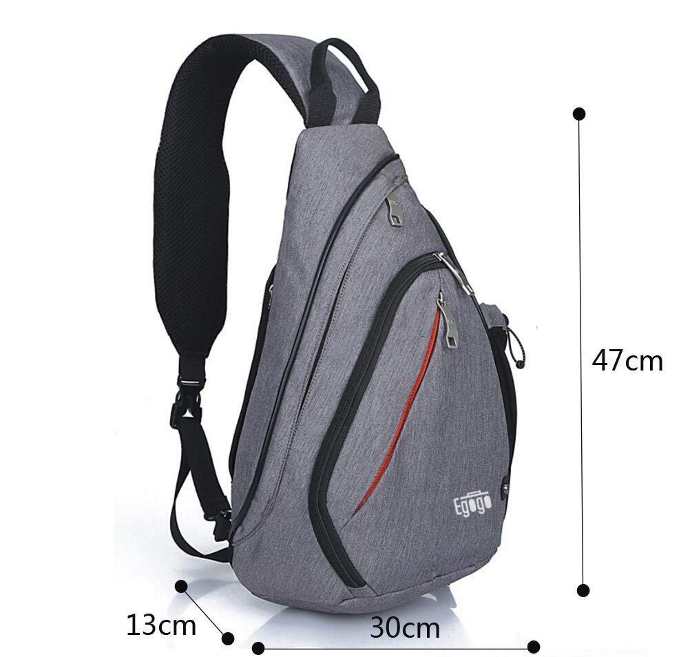 EGOGO Monospalla Zaino Adatto per Ciclismo, Trekking, Campeggio per Uomini e Donne E300-4