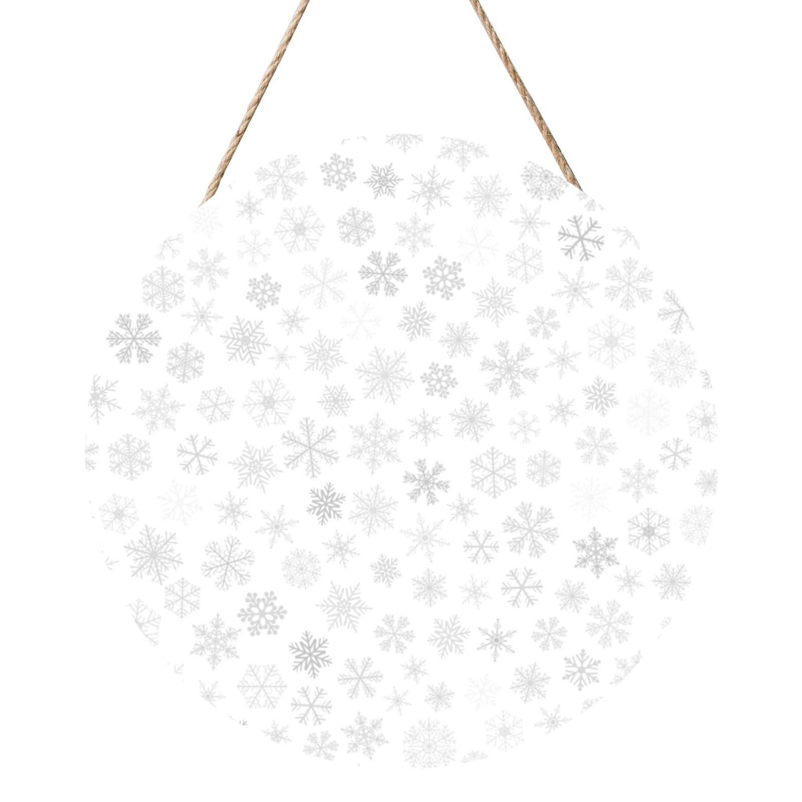 InOmak Christmas Snowflakes Winter Snowflake, Round Wood Panel Painting 12 in, Wall Hanging Painting For Home