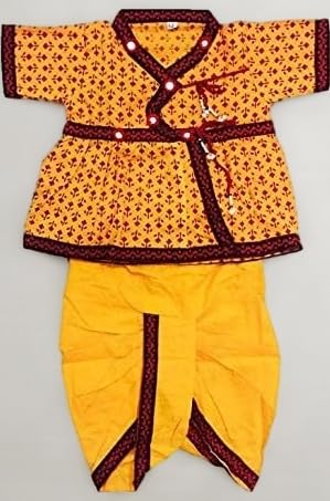 PK HUB Boy's Ethnic Traditonal Design Cotton Dhoti Kurta Chaniya Choli Set for Festival, Occasional Day - (Pack of 1)