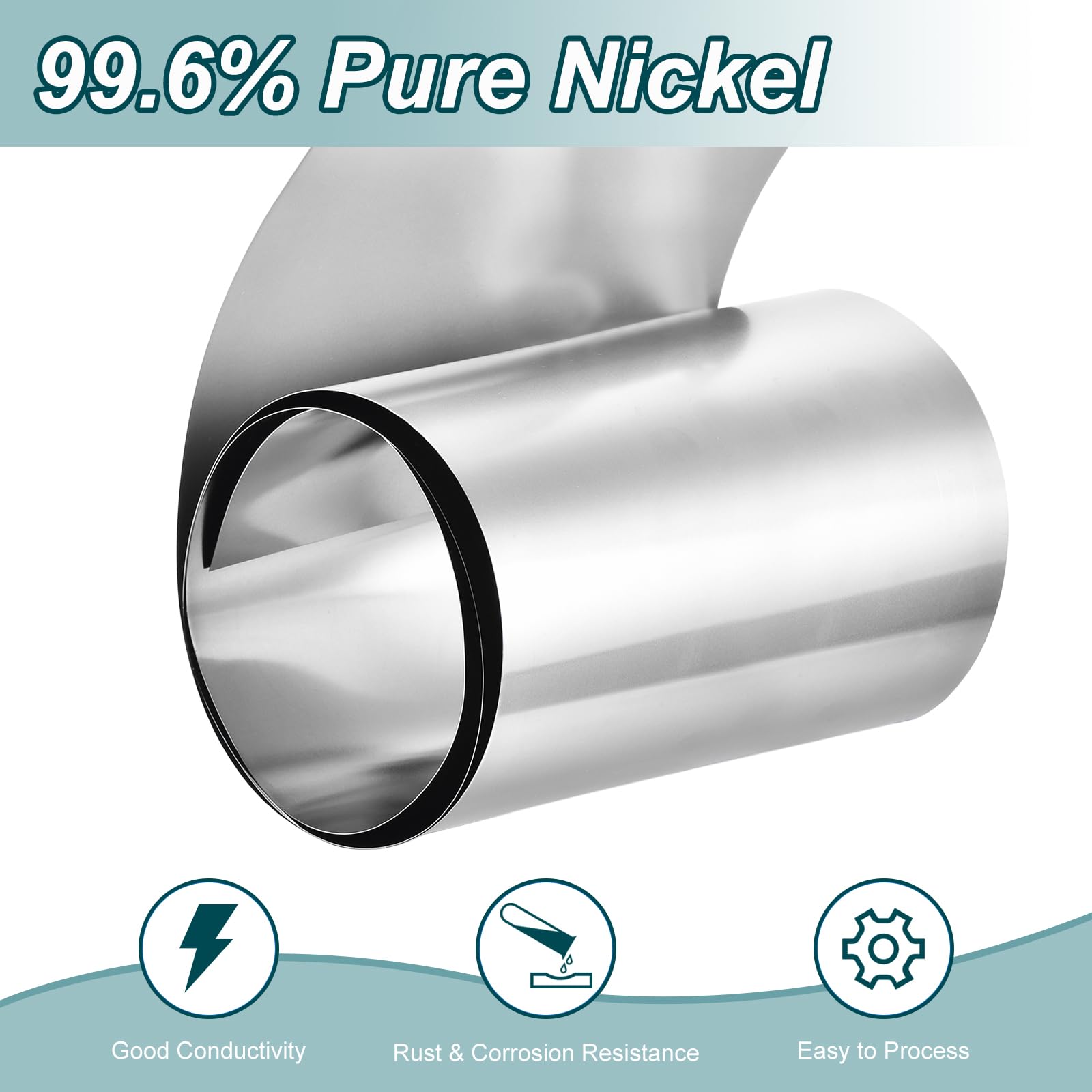 QUARKZMAN 1 Stück Reines Nickelblech 99 6% Reine Nickelplatte Nickelstreifen 0 012"x7 87"x39 4"(0 3x200x1000mm) Nickelanode Für Galvanik Wissenschaftliches Labor Industrie DIY Handwerk