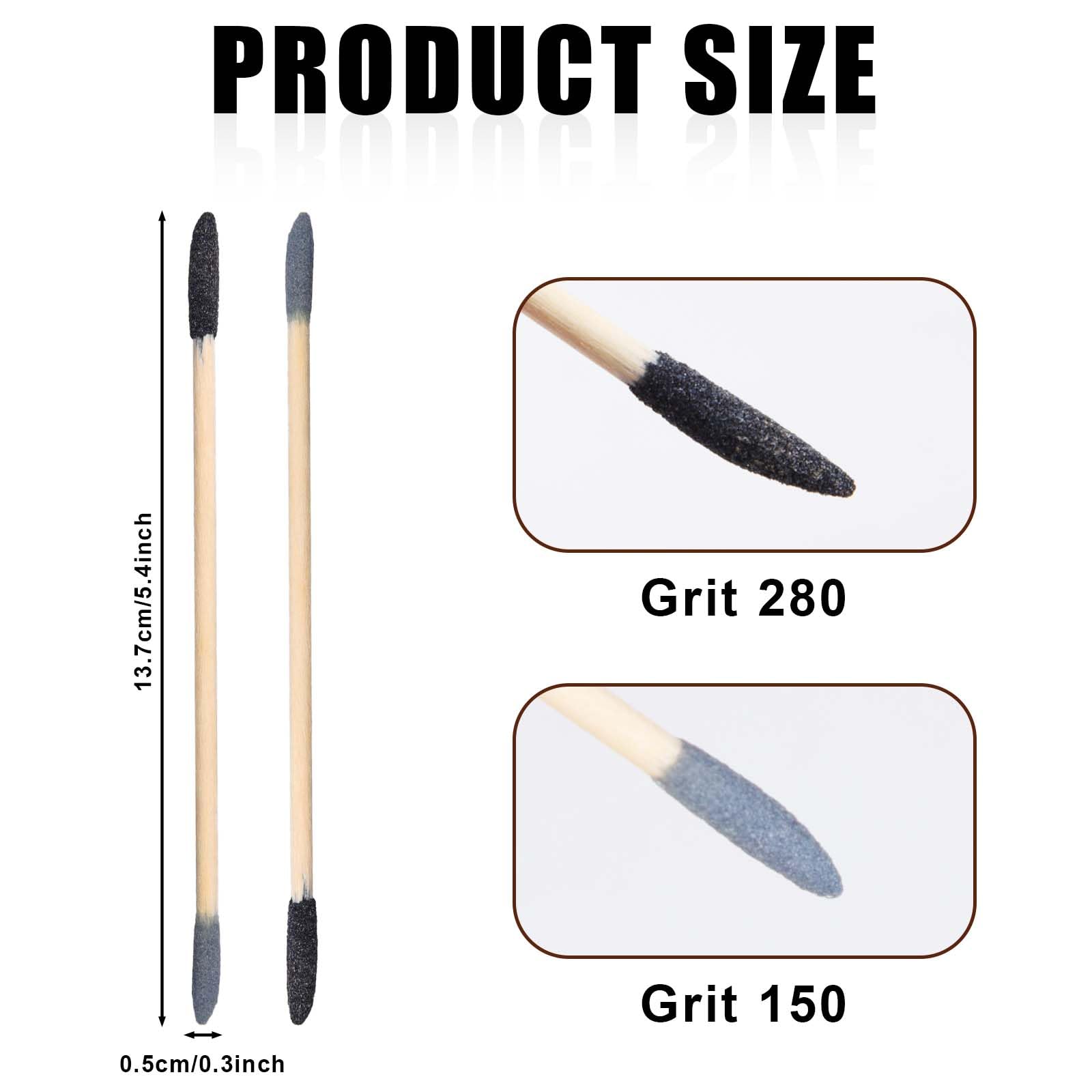 Lot De 50 Bâtonnets De Ponçage à Double Extrémité, Pour Ponçage Fin Et Précis, Pour Espaces Restreints, Modèles En Plastique Et Bois, Grain 150/280, 5,5 X 0,2 Pouces