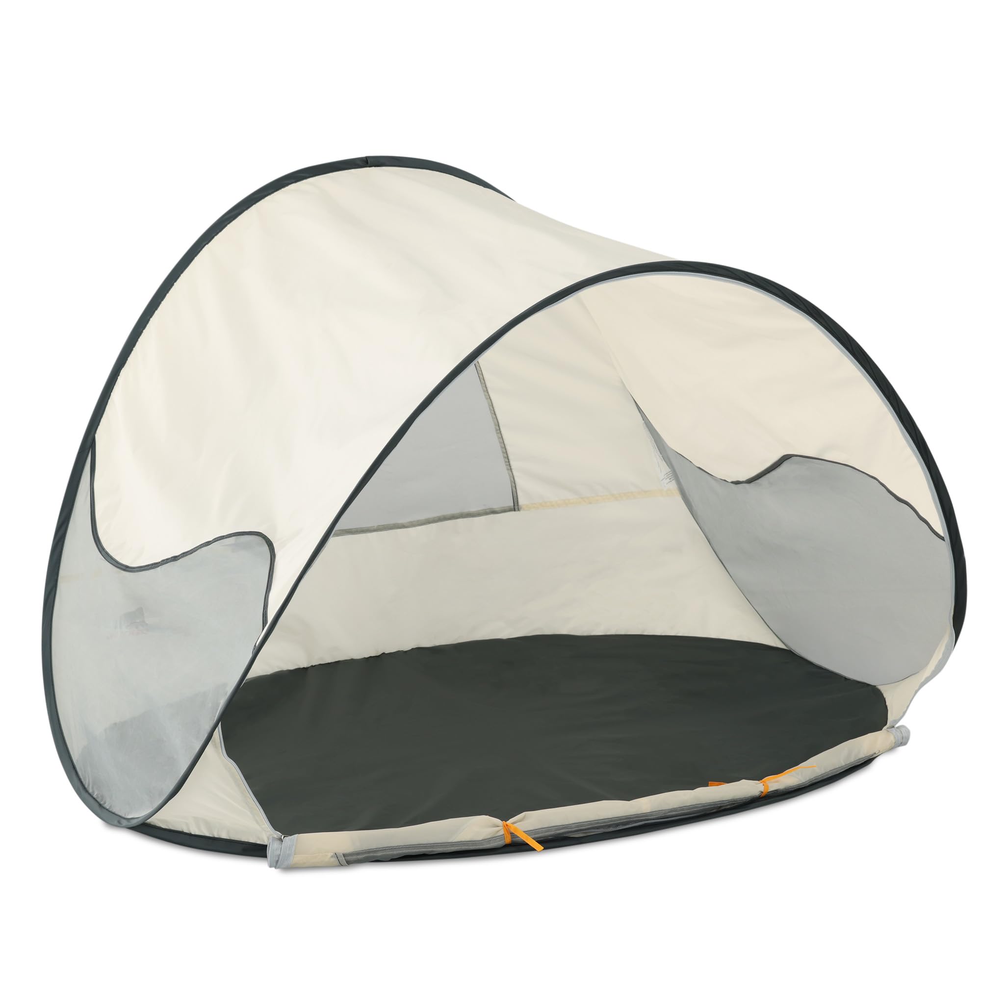 DERYAN Beach Tent - Pop-Up - Cream - Set up Within 2 Seconds - Protects Your Child Against The Sun and Insects - 120cm x 90cm x 80cm - Including Carrying Bag
