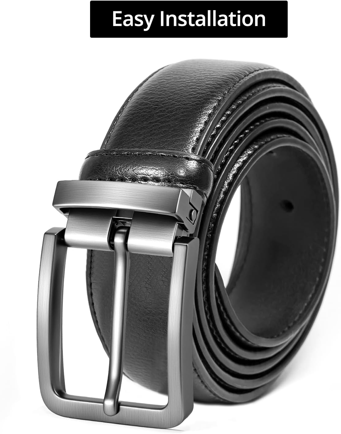 QWORK Belt Buckle, 2 Pack 1 3/8"(35mm) -1.5"(40mm) Reversible Belt Buckle Replacement, Grey - Image 4