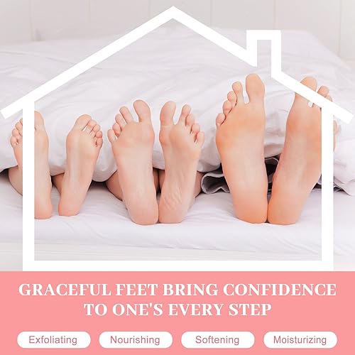 Miniatura 6 de Mascarilla exfoliante para pies secos y agrietados (3 pares)  Mascarilla exfoliante para pies con extracto natural de melocotón para talones secos y