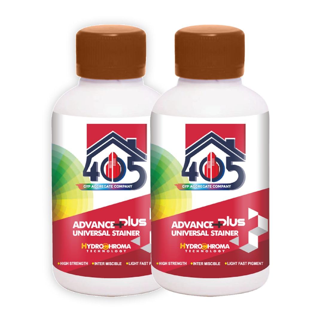 405 Universal Stainer | Concentrated Stainer Which Can Be Used to Create a Wide Range of Shades | Custom Shades Stain 200ml Each Bottle (Pack of 2, Yellow Oxide)