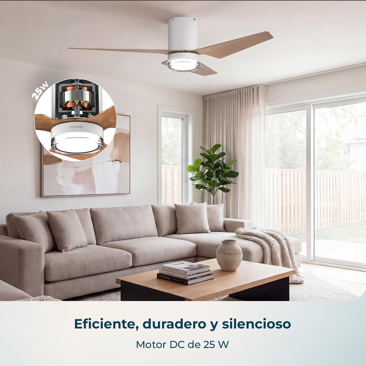 Cecotec Ventilador de Techo 25W EnergySilence Aero 5330 JellyFrisbee White