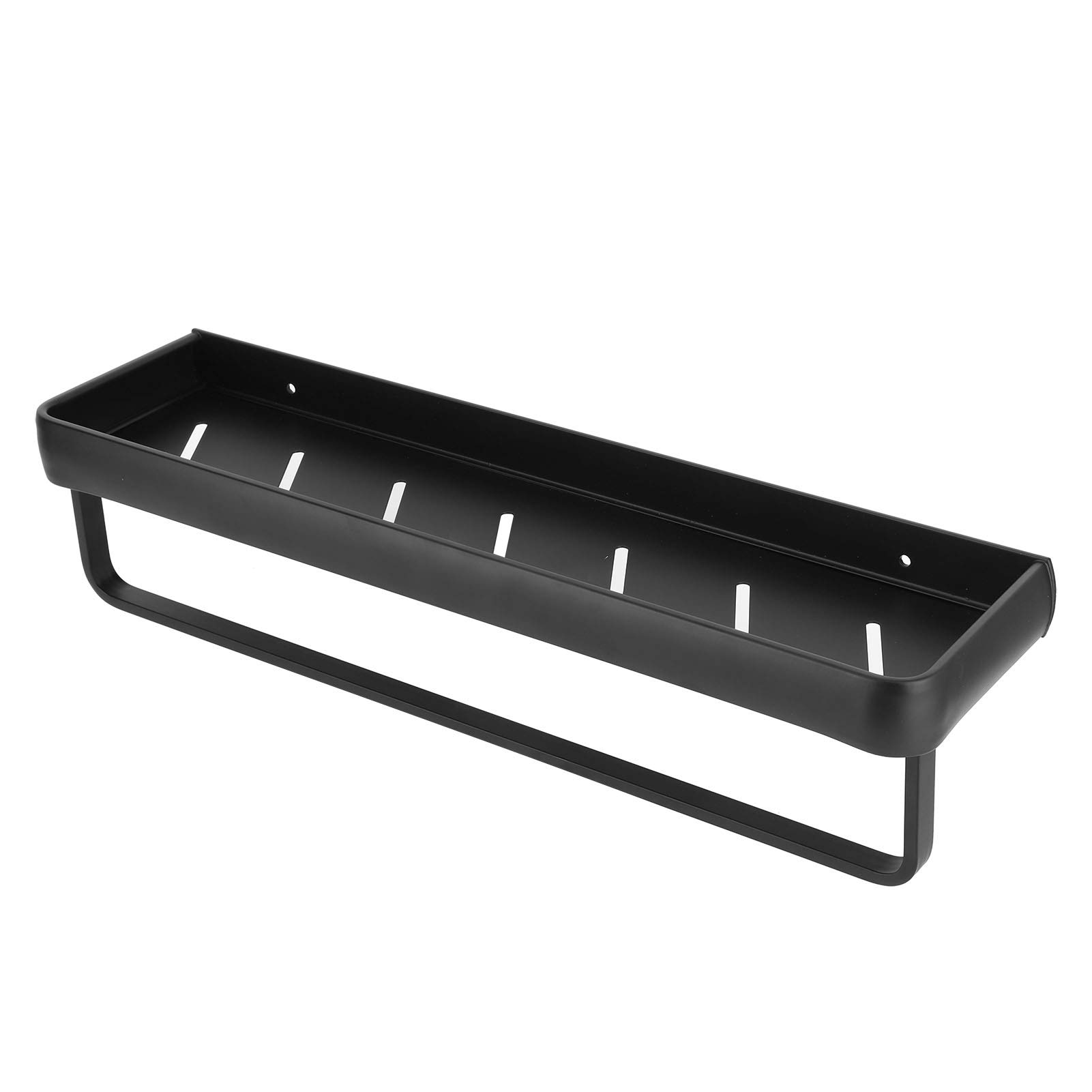 Étagère murale à épices aluminium noir support flacons avec crochets cuisine