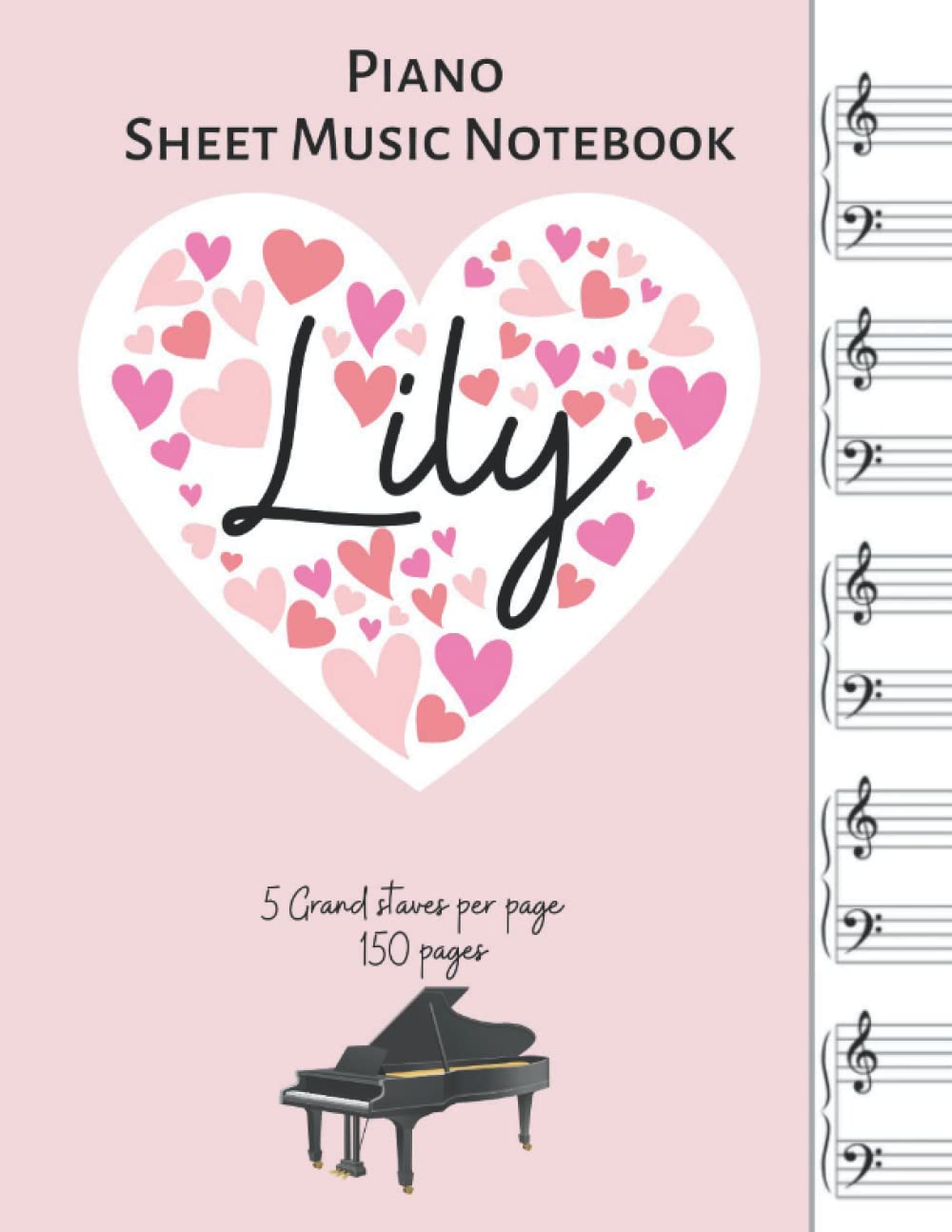 Cahier de musique vierge Lily pour apprendre à noter ses partitions