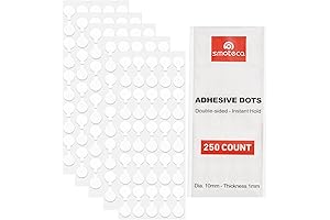 SmoTecQ Crystal Clear Double Sided Adhesive Dots, 250 Pieces Stikki Dots