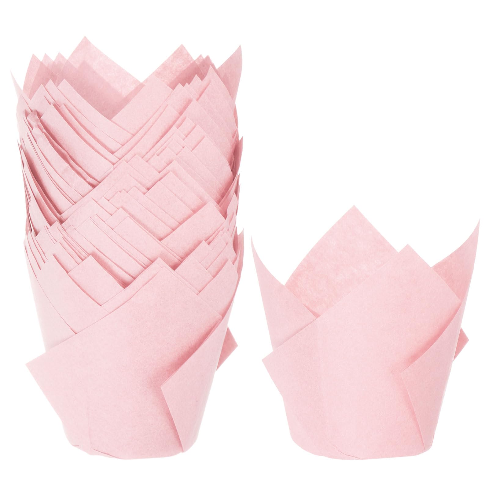 Caissettes à cupcakes en papier sulfurisé rose pour pâtisserie créative x50