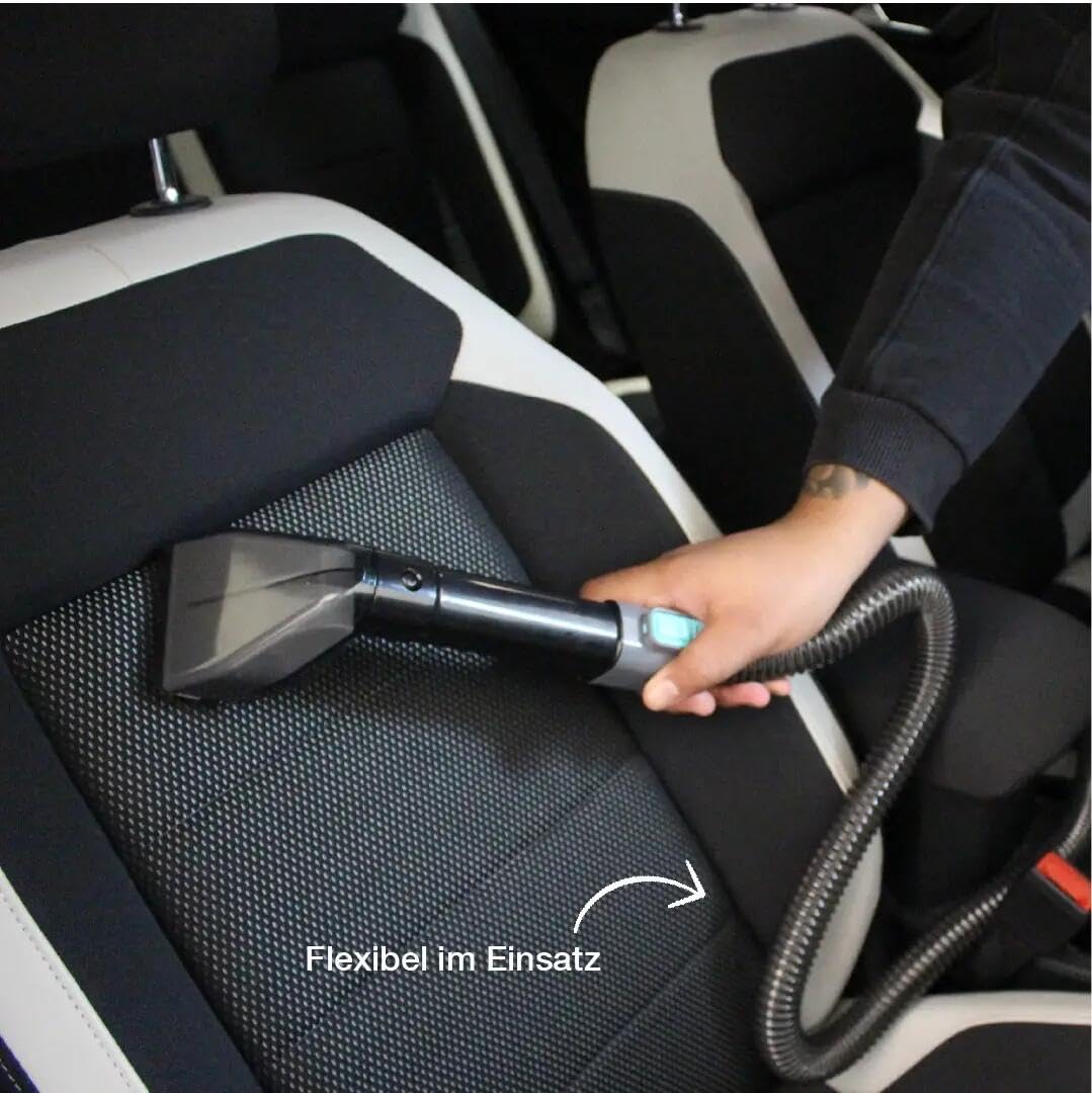 Achaté Waschsauger - Fleckenreiniger für Teppich, Sofa, Vorleger, Polster, Treppen, Auto - Leistungsstarker Teppichreiniger - Polsterreiniger Gerät 650W, 1,4L, Grau/Blau