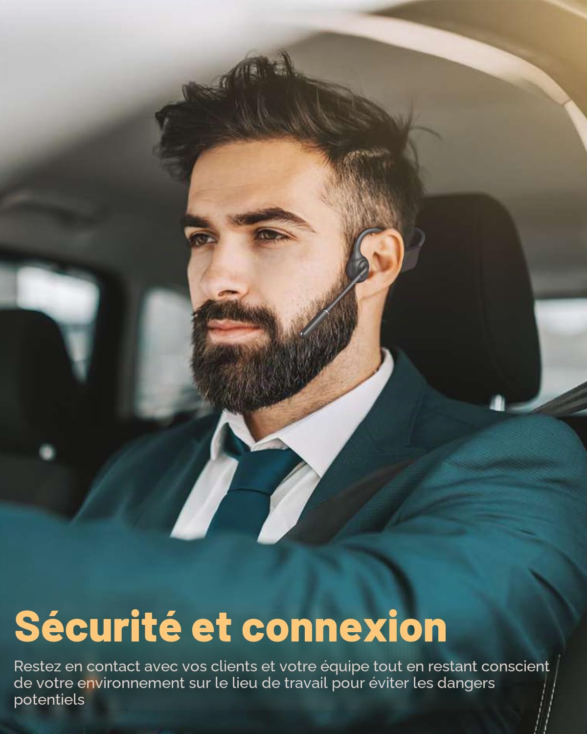 Casque Conduction osseuse Bluetooth 5.3 avec Micro, Appairage multipoint