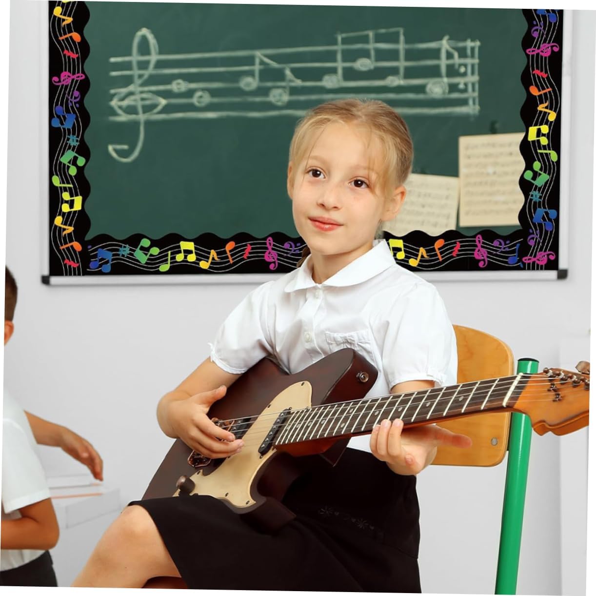 DIYEAH 1 Roll Music Theme Classroom Decorations Rolled Music Mark Border Sticker for Bulletin Board DIY Chalkboard Trim for School 6 61oo75IipcL. AC SL1222