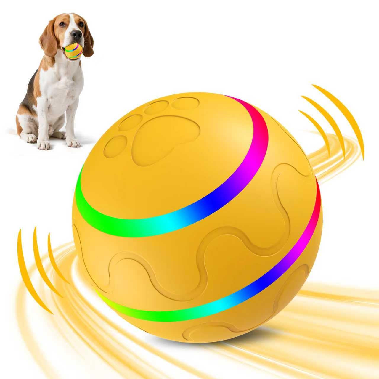 Dog Balls Interactive Dog Toy Auto Rolling Pet Toys Birthday Bouncy Throwable Type-C Rechargeable Washable 2 Play Modes