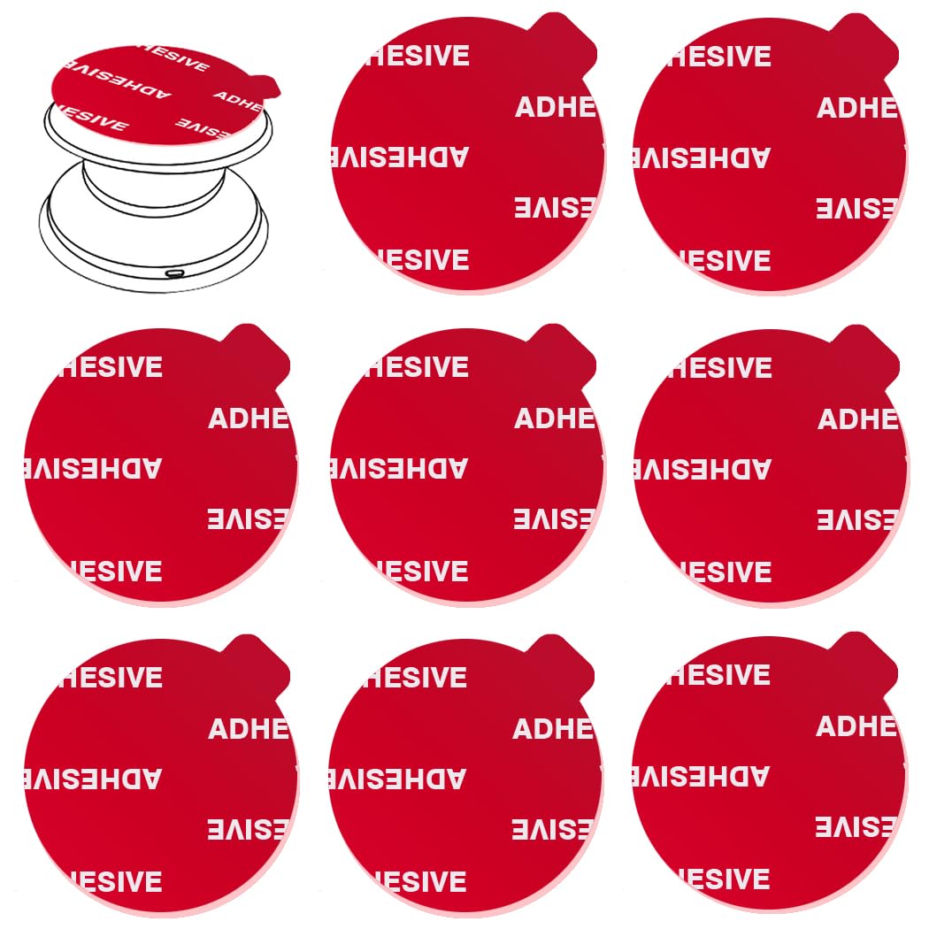 8pcs Clear Sticky Adhesive Pads for Socket Base Mount, 1.38 inches Round Double-Sided Replacement Tapes for Phone Collapsible Grip Stand Back Base,Mini Car Phone Holder