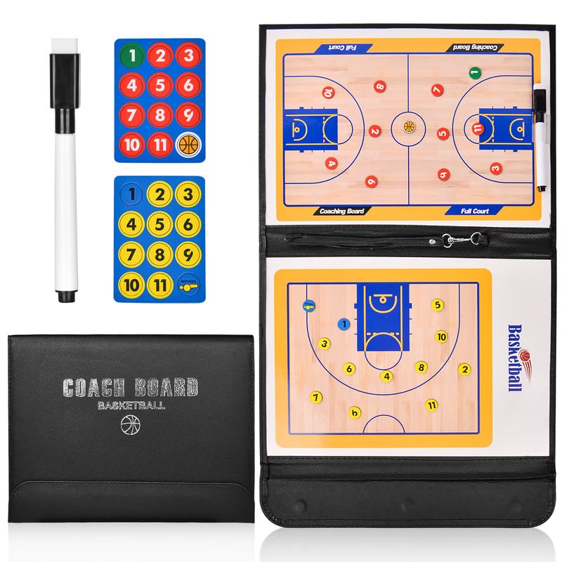 Flintronic Lavagna Tattica Calcio/Basket, Lavagnetta Tattica Calcio/Basket, Lavagna Magnetica Calcio/Basket Pieghevole, Coaches Lavagna Tattica,Cartellina Allenatore con Penna per Insegnare Formazione