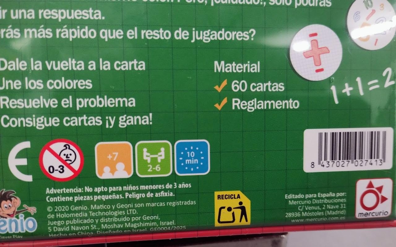 Juego de Cartas Matico