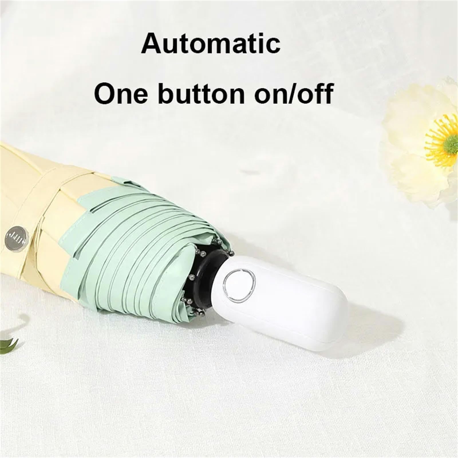 MdybF Ombrello Mini Automatico 3 Ombrelli Pieghevole Donne Parasol Sunte Sun Ombrello Pocket Ombrellas-Automatico 8K 3 Fold_E