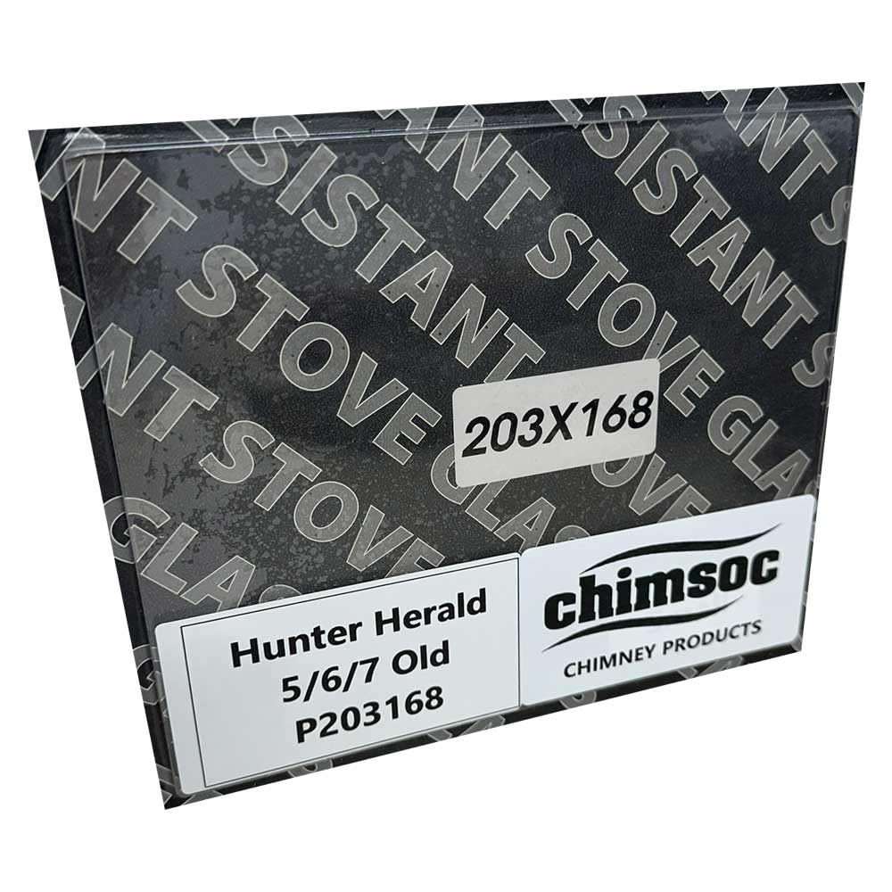 Chimsoc Clear Replacement Stove Glass - Hunter Herald 5/6/7 (Old) (203Mm X 168Mm Rectangular)