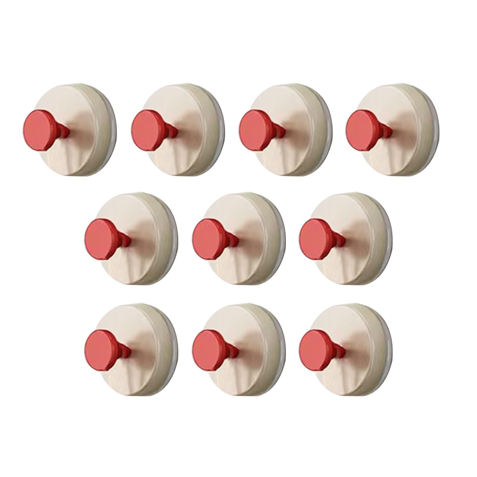 Tertioi Red 10Pcs Large Capacity Suction Hooks Foldable Bathroom Wall Towel Accessories Shower Suction
