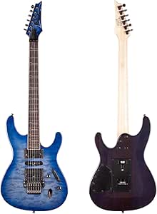 Amazon.com: Ibanez S570DXQM Electric Guitar (Bright Blue Burst ...