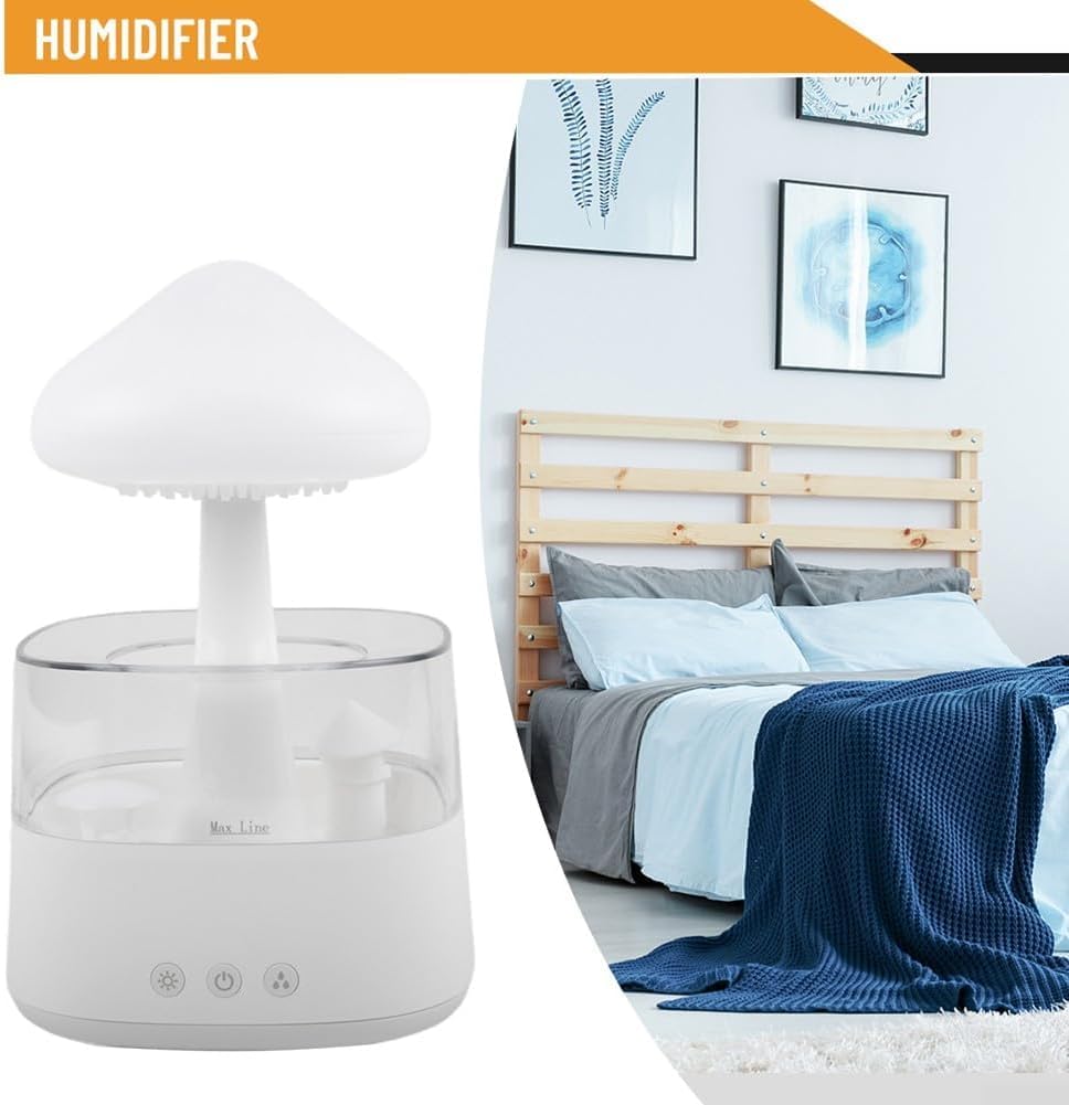per Uso Domestico Umidificatore a Pioggia di Nuvole Umidificatore a Gocce di Pioggia a Luce Colorata Umidificatore a Luce Notturna con 7 luci Che cambiano Colore for Camera da Letto e Ufficio