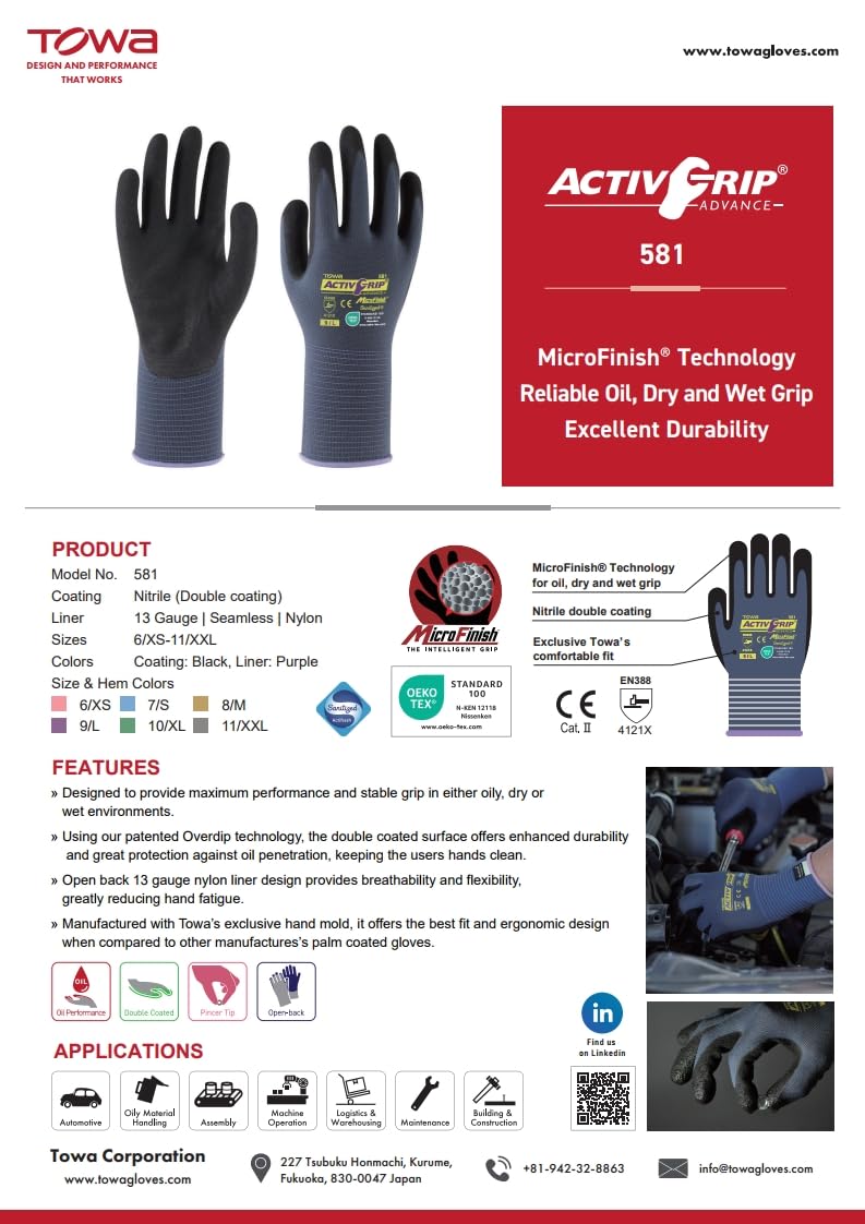 TOWA ActivGrip Advance Arbeitshandschuhe Handschuhe Montagehandschuhe 12 Paar im Pack (7)