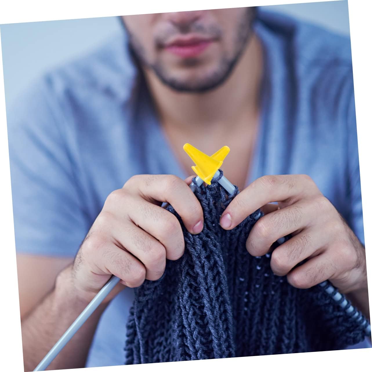 STOBOK 30pcs Silicone Knitting Needle Crochet Stoppers for Knitting and Comfortable to Touch