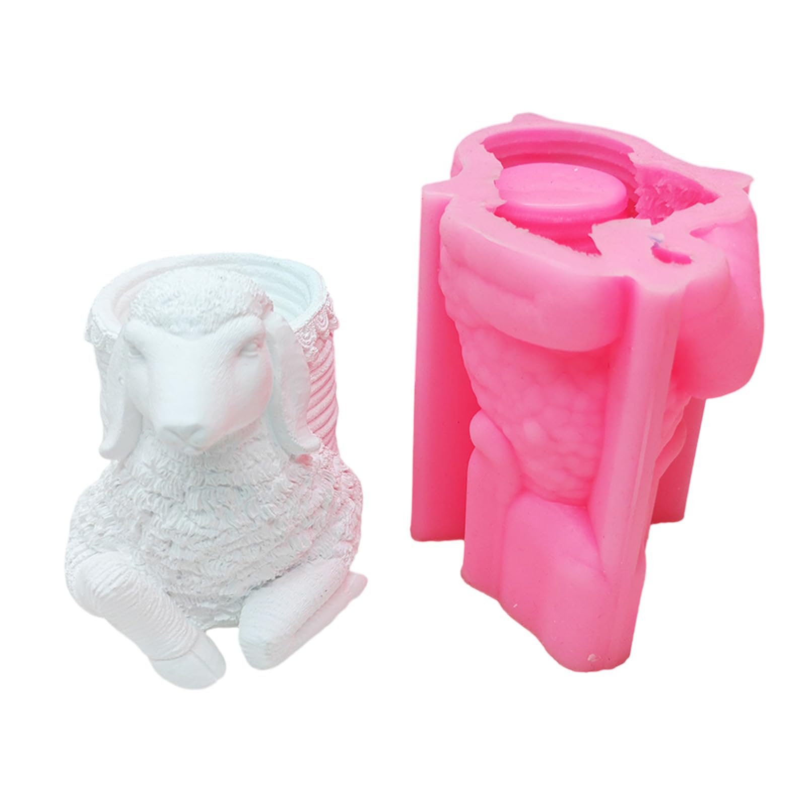 Adorable molde decorativo de silicona para macetas de suculentas, diseño de ovejas de dibujos animados para macetas y bolígrafos suculentas