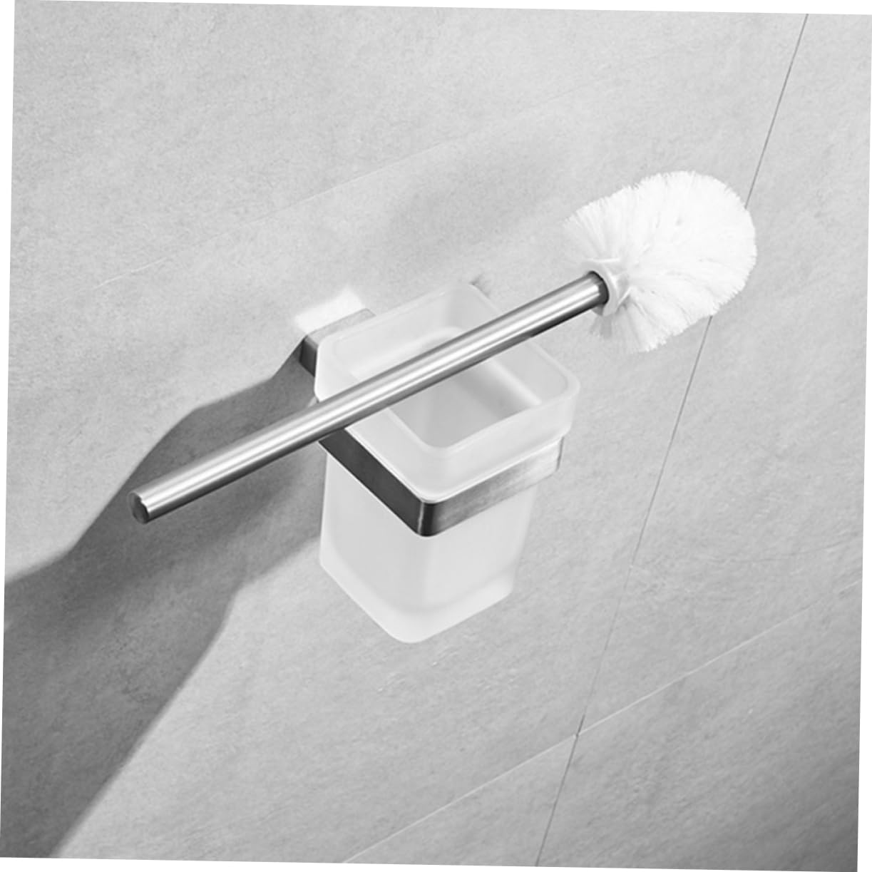Portaescobillas de Baño Cepillo de Limpieza de Acero Inoxidable 304 | Diseño Montado en Pared, Color Plata, para Baños del Hogar y Oficina, Uso en Hotel, Accesorios de Baño