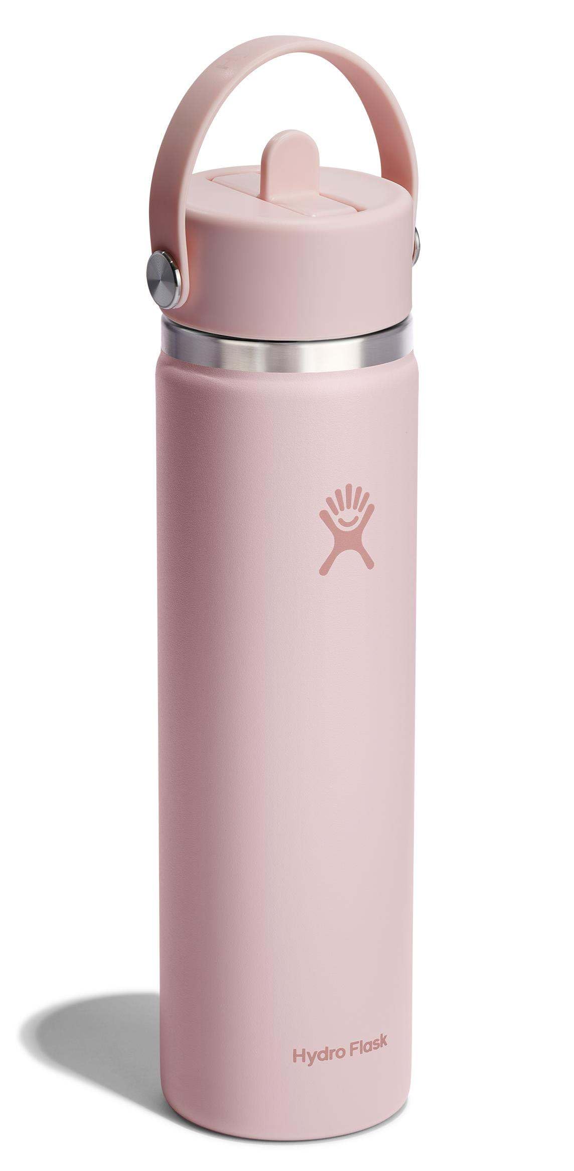 Hydro Flask Wasserflasche, isolierter Edelstahl, breiter Trinkhalm-Deckel, auslaufsicher, nachfüllbar, 680 ml, Trillium Pink