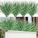 SzJias Fake Grass Plant Artificial Wheat Grass Plants Bushes Plastic Plants for Outdoors Uv Greenery