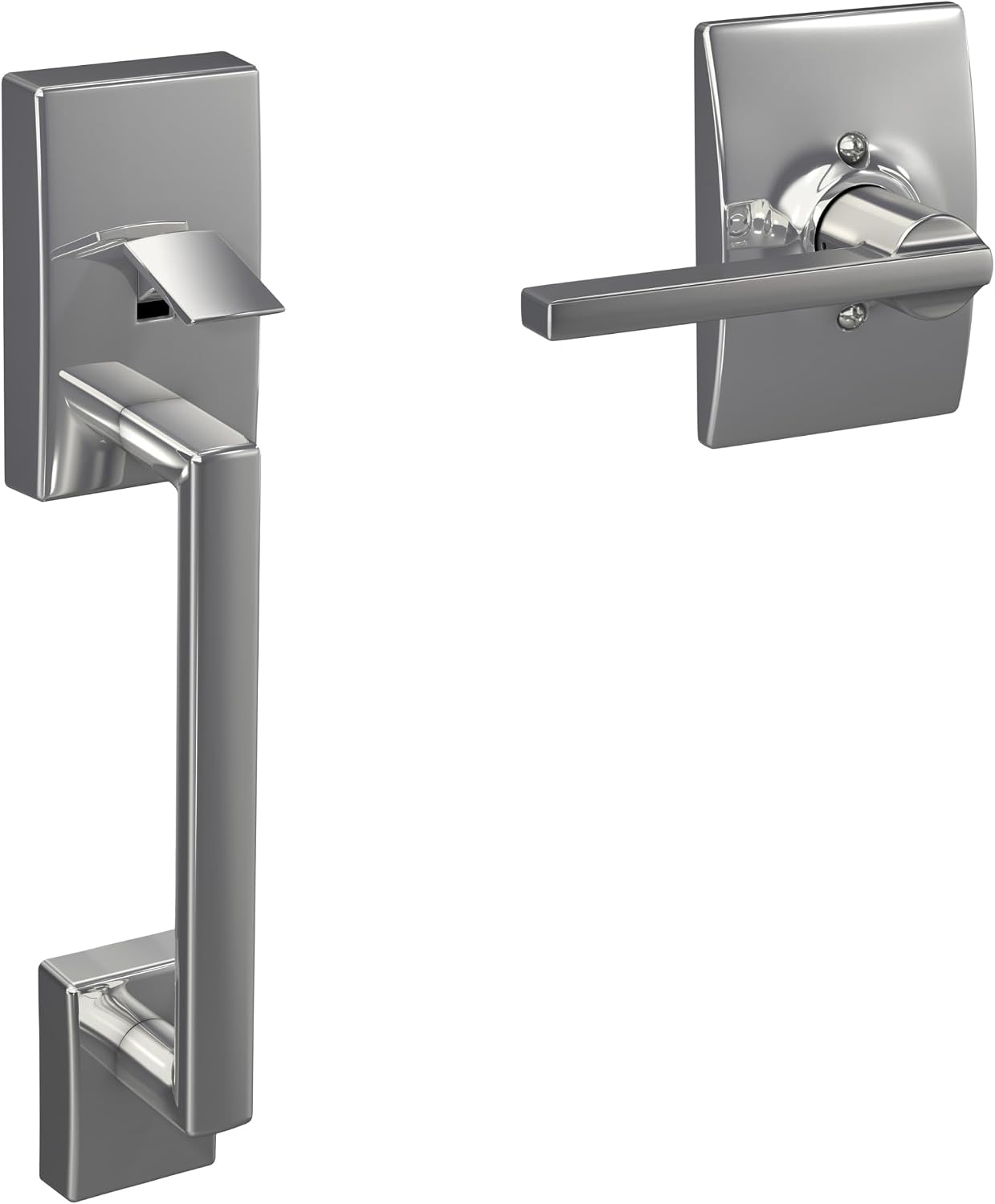 SCHLAGE Century Lower Half Entry Handleset, Latitude Lever, Bright Chrome