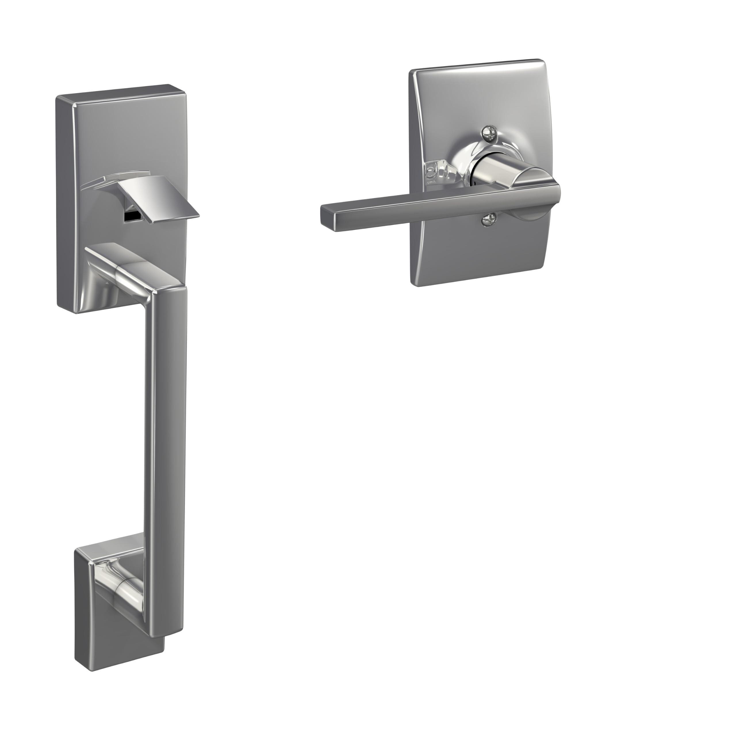 SCHLAGE Century Lower Half Entry Handleset, Latitude Lever, Bright Chrome
