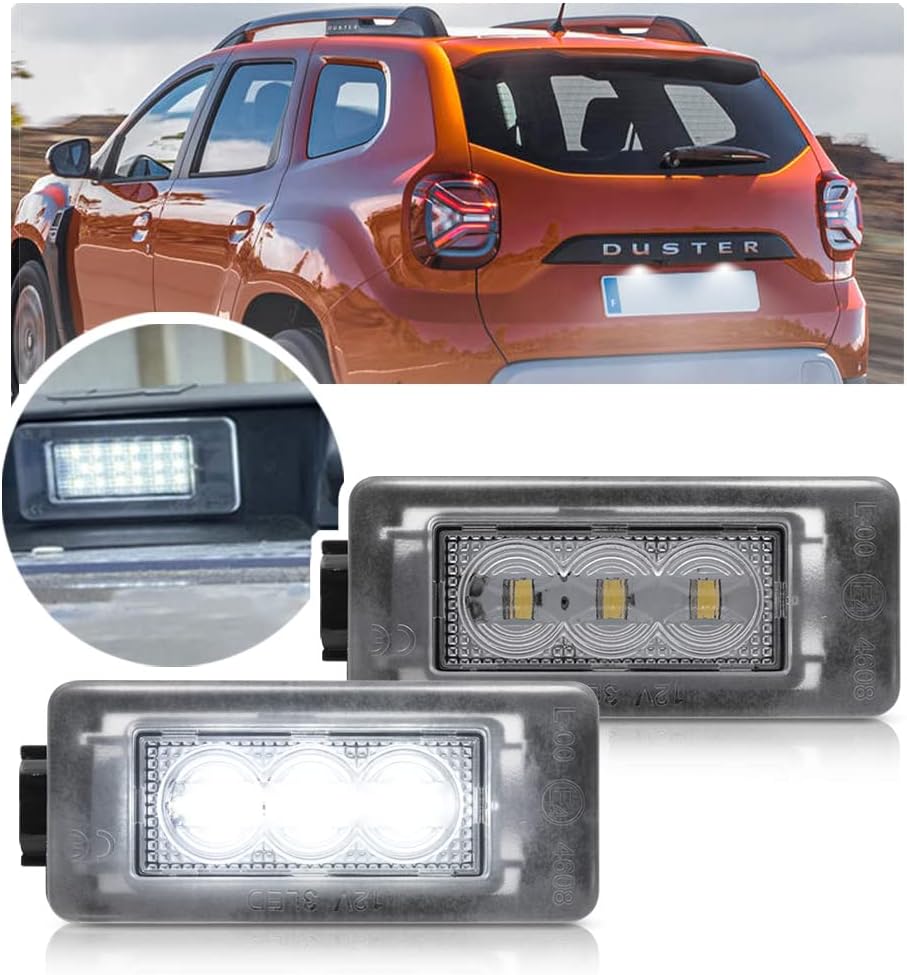 NSLUMO 2Pc LED License Number Plate Light For N/issan Qashqai MK3 J12 2021 2022 Serena MK5 2016-up for Dacia Duster 2018-up