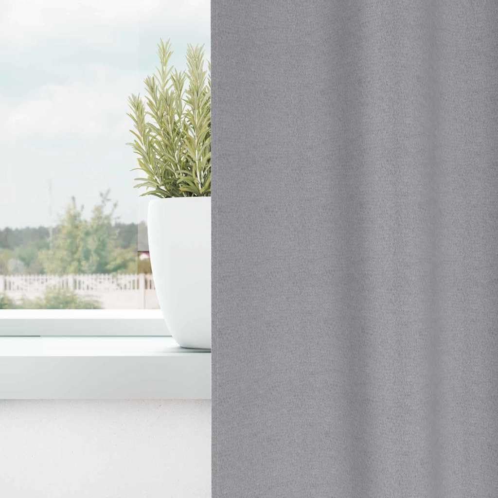 Zasłony zaciemniające z pierścieniami, jasnoszare, 2 sztuki, 245 x 140 cm, poliestrowe firanki z 4 metodami zawieszania, do salonu, sypialni, biura, ochrona przed światłem i ochrona