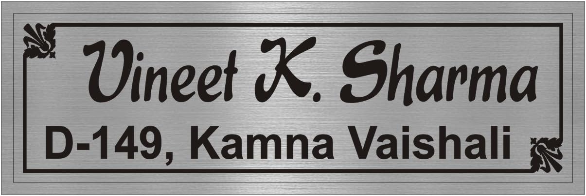 - Acrylic Sticker Letters Door Nameplate ((12x4x.3 inch, Silver))