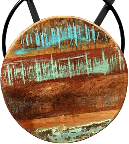 Miniatura 7 de FUDUGEHMIOFWFJJ bar Chairs,barstools,bar stools Set of 3,bar Table,sillas para barra de cocina,Bar Stools 2 pcs Solid Reclaimed Woodbar Stool,bar