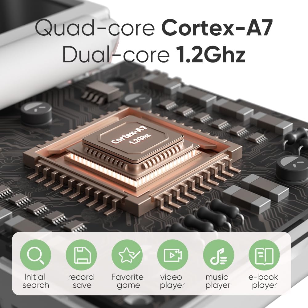 Miyoo Mini Flip Handheld Game Console, 2.8-Inch Screen, No Joystick, Compact Retro Console, Lightweight Design for Classic Games (Black, 0, GB)